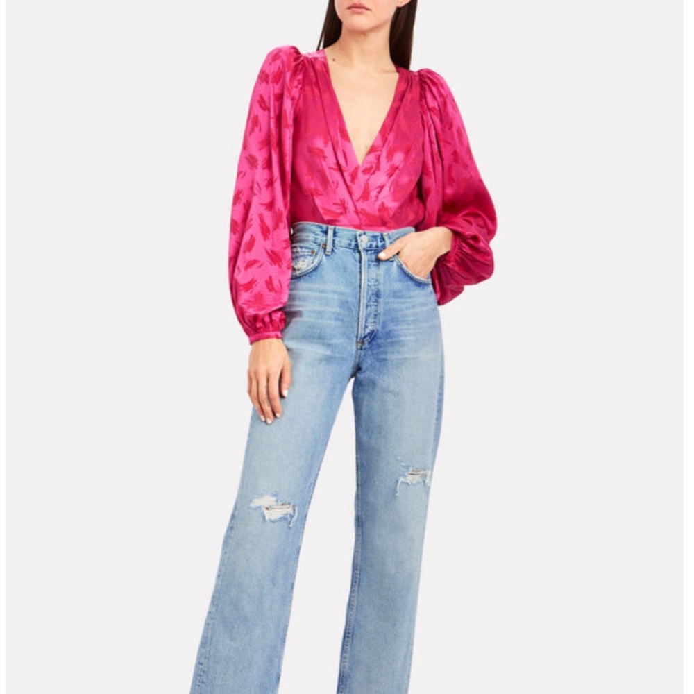 NWT Ronny Kobo Eugenia Jacquard Top Silk Blend Pink Size Small - Picture 16 of 16